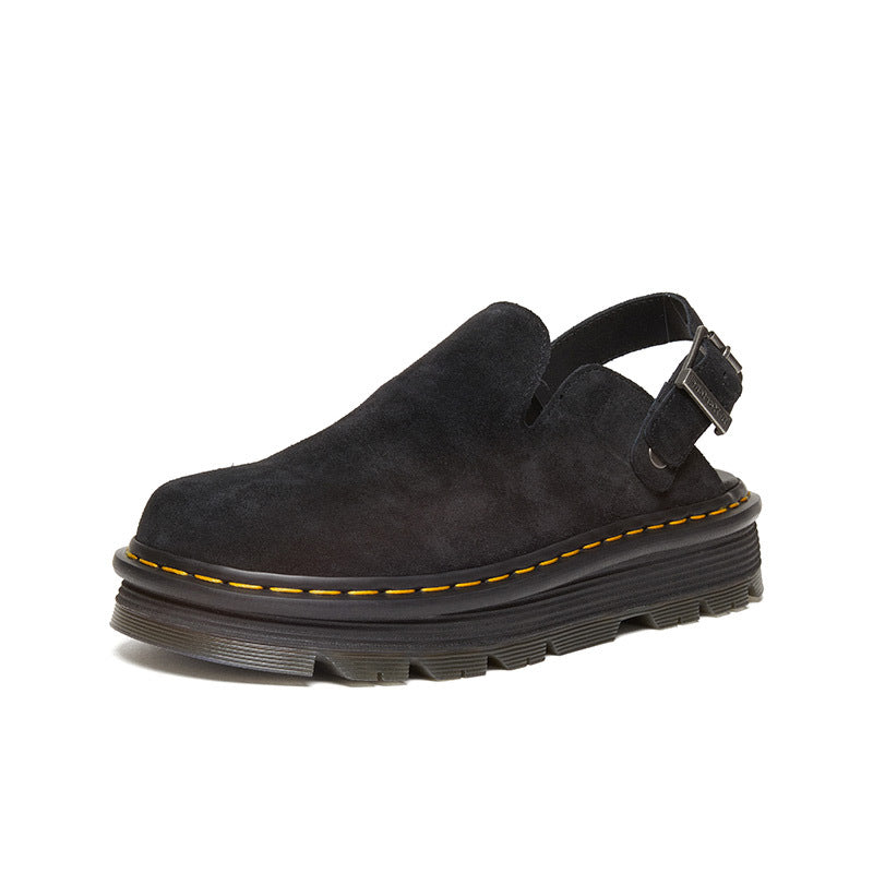 Suede Platform Mules - Womens Slip-On Clogs Comfortable Sandals